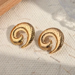 Aretes "Storm" en Acero Inoxidable Dorado