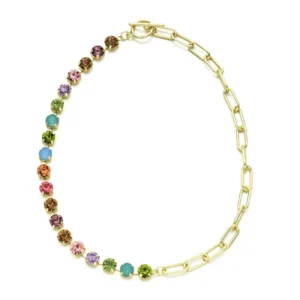 COLLAR "VIENA" MULTICOLOR EN ACERO INOXIDABLE Y ZIRCONIAS