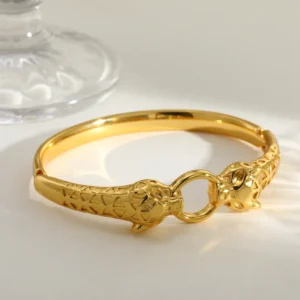 Brazalete "Leopard" en Acero inoxidable Dorado