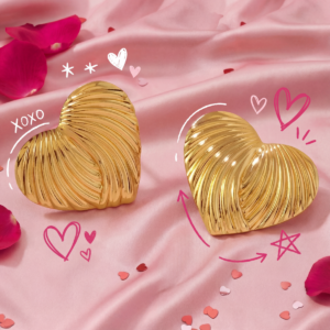 Alternative view of Aretes "Love Line" en Acero Inoxidable Dorado