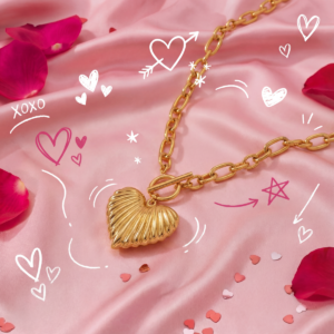 Alternative view of COLLAR "AMORE MIO" CADENA DE ESLABÓN CON COLGANTE DE CORAZÓN Y CIERRE DE PALANCA EN ACERO INOXIDABLE