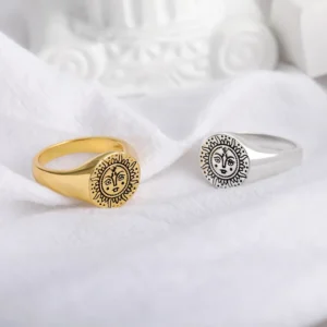 Alternative view of Anillo "Soleil" en Acero Inoxidable y Chapado en Oro de 18K