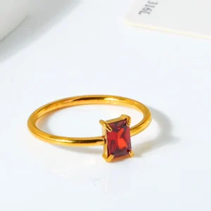 Anillo "Rubí" en Acero Inoxidable de Titanio