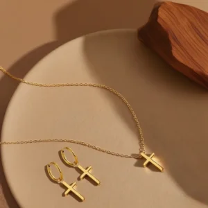 Alternative view of Collar "Croix" en Acero Inoxidable de Titanio