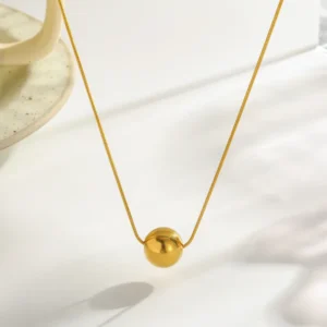 Collar "Wrecking Ball" en Acero Inoxidable y Chapado en Oro de 18K