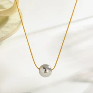 Collar "Wrecking Ball" Plata en Acero Inoxidable y Chapado en Oro de 18K