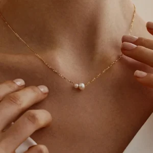 Alternative view of Collar "You&Me"de Acero Inoxidable y Chapado en Oro de 18K