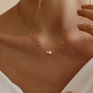 Collar "You&Me"de Acero Inoxidable y Chapado en Oro de 18K