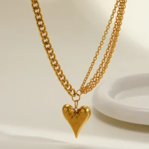Collar "Valentine" en Acero Inoxidable y Chapado en Oro de 18K