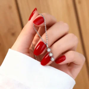 Alternative view of Collar "Trío"con Zirconias en Plata 925 y Chapado en Oro de 18K