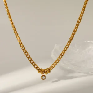 Collar "Winter Light" en Acero Inoxidable y Chapado en Oro de 18K