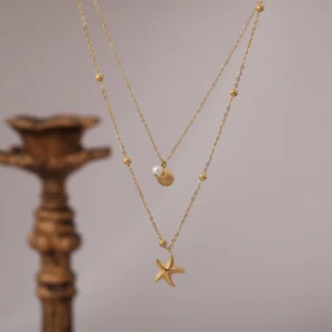 Collar "Sea Dreams" en Acero Inoxidable y Chapado en Oro de 18K