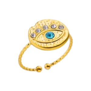 Anillo "Temis" en Acero Inoxidable y Chapado en Oro de18K