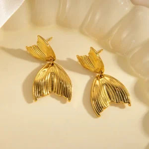 Aretes "Mermaid Tale" en Acero inoxidable Dorado