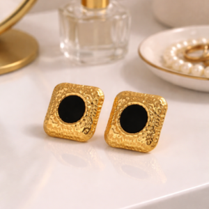 Alternative view of Aretes "Carré" en Acero Inoxidable Dorado