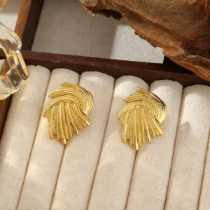 Alternative view of Aretes "Golden Twist"en Acero Inoxidable