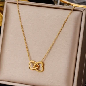 Alternative view of COLLAR “DOS CORAZONES” DE ACERO INOXIDABLE