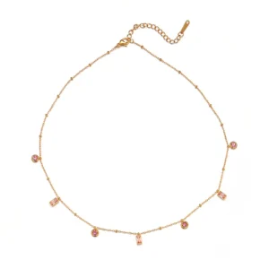 Alternative view of Collar "Julieta" con Zirconias en Acero Inoxidable