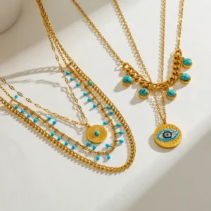 Alternative view of Collar "Astarte" en Acero Inoxidable y Chapado en Oro de 18K