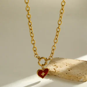 Collar "Passionate Love" en Acero Inoxidable y Chapado en Oro de 18K