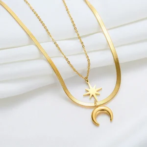 Alternative view of Collar "Moon & Star" en Acero Inoxidable de Titanio