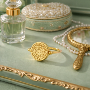 Alternative view of Anillo "Zodiaco" en Acero Inoxidable y Chapado en Oro de 18K