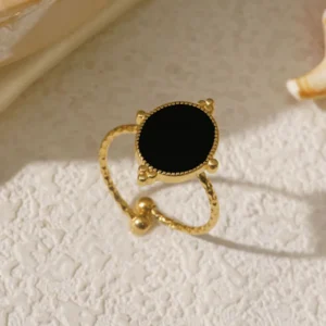 Anillo "Colette" en Acero Inoxidable y Chapado en Oro de 18K