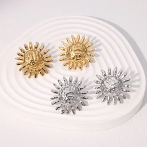 Alternative view of Aretes "Solara" en Acero Inoxidable y Chapado en Oro de 18K