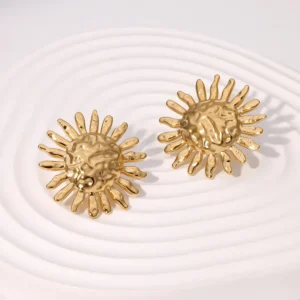 Aretes "Solara" en Acero Inoxidable y Chapado en Oro de 18K