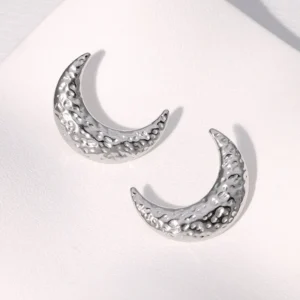 Aretes "Moonlight"en Acero Inoxidable y Chapado en Oro de 18K