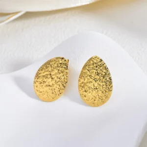 Aretes "Drop" en Acero Inoxidable Dorado