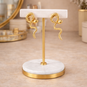 Alternative view of Aretes "Ofiuco" en Acero Inoxidable Dorado