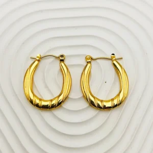 Aretes "Véra" en Acero Inoxidable y Chapado en Oro de 18K