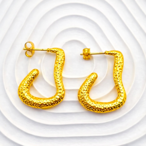 Arracadas en Acero Inoxidable y Chapado en Oro de 18K