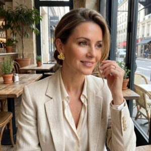 Alternative view of Aretes "Pure Love" en Acero Inoxidable Dorado