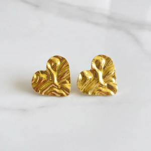 Aretes "Pure Love" en Acero Inoxidable Dorado