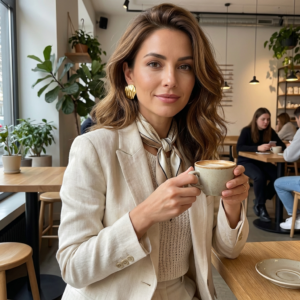 Alternative view of Aretes "Timeless Glow" en Acero Inoxidable Dorado