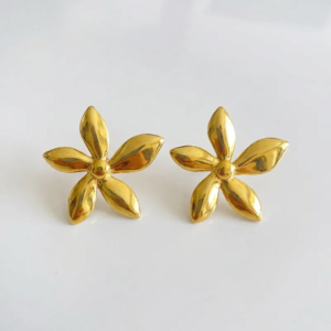 Aretes "Bllom" en Acero Inoxidable Dorado