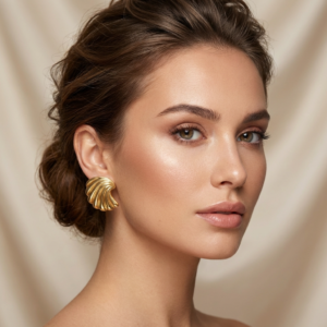 Alternative view of Aretes "Flabellum" en Acero Inoxidable Dorado