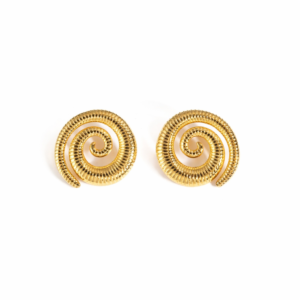 Alternative view of Aretes "Espiral" en Acero Inoxidable y Chapado en Oro de 18K