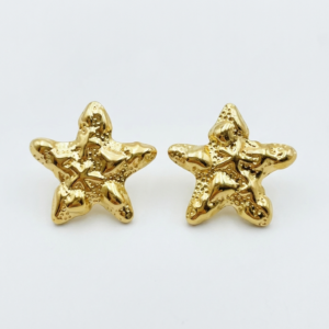 Aretes "Asteria" en Acero Inoxidable Dorado