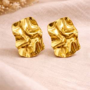 Alternative view of Aretes "Crepé" en Acero Inoxidable Dorado