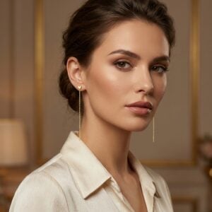 Alternative view of Aretes "Amora" en Plata 925 y Chapado en Oro de 18K