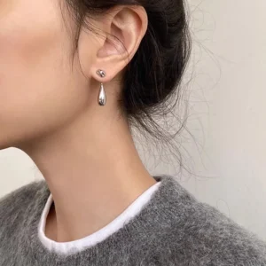 Aretes "Rain Drop" en Acero Inoxidable y Chapado en Oro de 16K