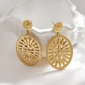 Aretes "Frida" en Acero Inoxidable y Chapado en Oro de 18K