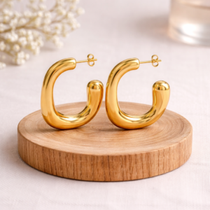 Arracadas "City" en Acero Inoxidable y Chapado en Oro de 18K