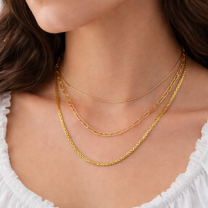 Alternative view of Collar "Esther" en Acero Inoxidable y Chapado en Oro de 18K