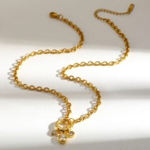 Collar "Lucent Cristal" Con Zirconia en Acero Inoxidable y Chapado en Oro de 18K