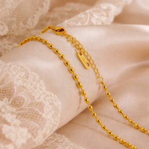 Collar Cadena "Rice" en Acero Inoxidable Dorado