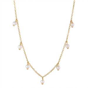 Alternative view of Collar "Elara"en Acero Inoxidable y Chapado en Oro de 18K
